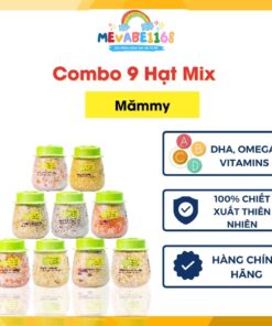 Combo 9 hũ đậu hạt hữu cơ Mix sẵn Mămmy, nấu cháo bổ sung chất dinh dưỡng cho bé ăn dặm trên 6 tháng
