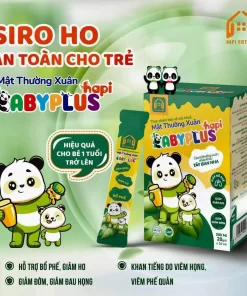 Siro Ho BabyPlus Hapi Mật Thường Xuân – Giảm ho, long đờm, bổ phế, an toàn cho bé từ 1 tuổi (20 ống x 10ml)
