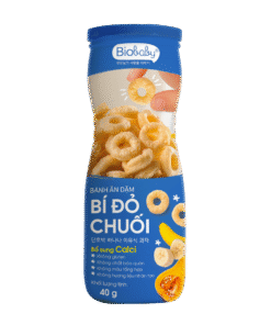 Bánh Ăn Dặm Biobaby Vị Bí Đỏ Chuối 40g – Bổ Sung Canxi, Không Gluten, Không Chất Bảo Quản, Tan Nhanh Dễ Ăn