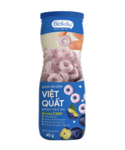 Bánh Ăn Dặm Biobaby Vị Việt Quất 40g – Giòn Tan, Bổ Sung Canxi, Không Gluten, Không Chất Bảo Quản, An Toàn Cho Bé