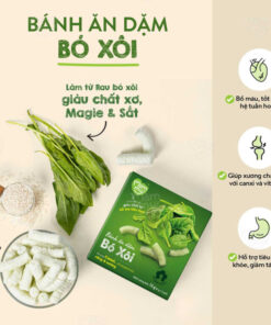 Bánh ăn dặm Mammy vị Bó Xôi 12g cho bé từ 6 tháng | Giàu chất xơ, Magie, Sắt – Hỗ trợ tiêu hóa, chắc xương