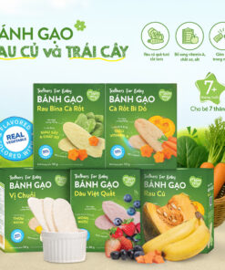 Bánh Gạo Ăn Dặm Mămmy Cho Bé – 5 Vị Tự Nhiên, Giàu Dinh Dưỡng, Tan Nhanh, Không Muối – An Toàn Cho Bé Từ 6 Tháng