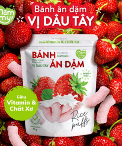 Bánh ăn dặm vị Dâu Tây Mămmy – Giàu Vitamin & Chất Xơ, thơm ngon tự nhiên cho bé ăn khỏe, hấp thu tốt