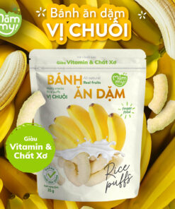 Bánh ăn dặm vị Chuối Mămmy – Giàu Vitamin & Chất Xơ, vị chuối tự nhiên giúp bé tiêu hóa khỏe, ăn ngon mỗi ngày