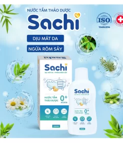 Nước tắm thảo dược Sachi cho bé 0+ tháng – Dịu mát da, giúp làm sạch & ngăn rôm sảy (250ml/500ml/ Sả Chanh)