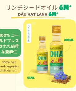 Dầu Hạt Lanh DHA Cho Bé Từ 6 Tháng – Ép Lạnh 100% Tự Nhiên, Giàu Omega 3-6-9, Hỗ Trợ Tiêu Hóa & Phát Triển Não Bộ