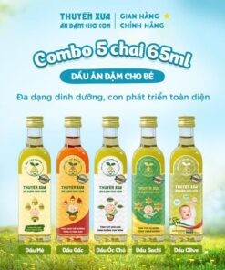 Combo 5 Dầu Ăn Dặm Thuyền Xưa Cho Bé 100% Tự Nhiên Ép Lạnh Giàu Omega 3-6-9 Tăng Cân, Bổ Não, Phát Triển Toàn Diện