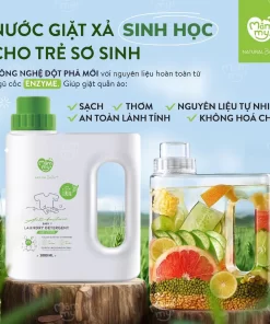 Nước Giặt Xả Sinh Học Mămmy Natural Baby 1000ml – Từ Ngũ Cốc Enzyme, Dịu Nhẹ Cho Trẻ Sơ Sinh, Không Hóa Chất
