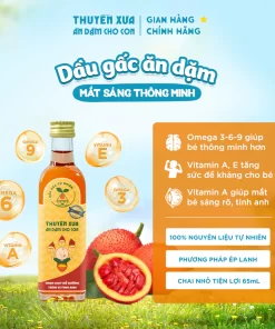 Dầu Gấc Ăn Dặm Thuyền Xưa 65ml – Ép Lạnh Nguyên Chất – Bổ Sung Vitamin A,E & Omega 3-6-9 – Tự Nhiên