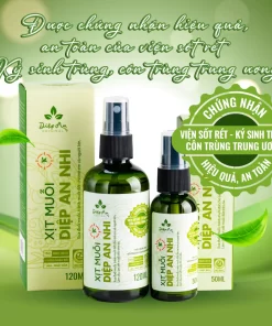 Xịt muỗi Diệp An Nhi 120ml – Thảo dược thiên nhiên an toàn cho bé, ngăn muỗi đốt hiệu quả, dịu nhẹ cho da