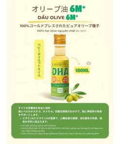 Dầu Olive DHA Cho Bé Từ 6 Tháng – Ép Lạnh 100% Tự Nhiên, Giàu Omega 3-6, Vitamin E & K, Hỗ Trợ Phát Triển Não Bộ Và Tiêu Hóa