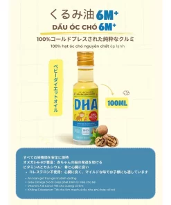 Dầu Óc Chó DHA Cho Bé Từ 6 Tháng – Ép Lạnh 100% Hạt Óc Chó Tự Nhiên, Giàu Omega 3-6-9, Vitamin A & Canxi, Tốt Cho Não Bộ Và Tim Mạch (100ml)