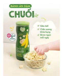 Bánh ăn dặm Mămmy vị Chuối cho bé từ 6 tháng – Giàu kali, hỗ trợ tiêu hoá, chắc xương, bé ăn ngon mỗi ngày