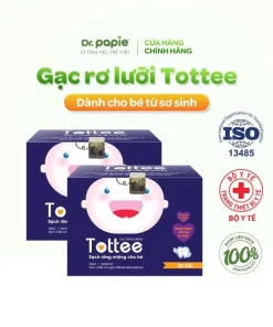 Gạc Rơ Lưỡi Tottee Dr.Papie | Làm Sạch Răng Miệng Cho Bé Sơ Sinh – Ngừa Nấm Miệng, Chứng Nhận Bộ Y Tế