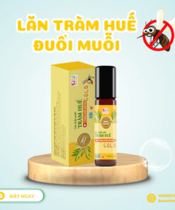Lăn Tràm Huế Gold 10ml – Hương Tràm Thiên Nhiên, Giúp Bảo Vệ Da, Thơm Dịu Dễ Chịu