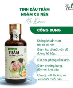Tinh Dầu Tràm Ngâm Củ Nén Mệ Đoan 50ml – Giữ Ấm, Giảm Ho, Phòng Cảm Lạnh, Xua Muỗi