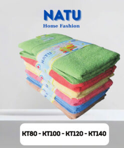 Khăn Tắm Cotton Cao Cấp NATU Home Fashion – Mềm Mịn, Thấm Hút Tốt, Nhiều Màu, KT80–KT140