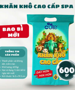 Khăn Khô Cao Cấp Cute 600g Bao Bì Mới – Vải Không Dệt Mềm Mịn, Dày Hơn, Mịn Hơn – Dùng Cho Bé & Gia Đình, Spa, Vệ Sinh Đa Năng