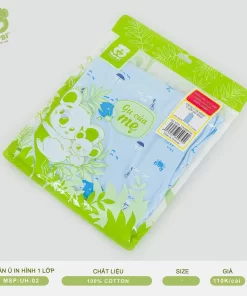 Chăn Ủ In Hình 1 Lớp Mipbi – 100% Cotton Mềm Mại, Thấm Hút Tốt, Giữ Ấm Nhẹ Nhàng Cho Bé Sơ Sinh